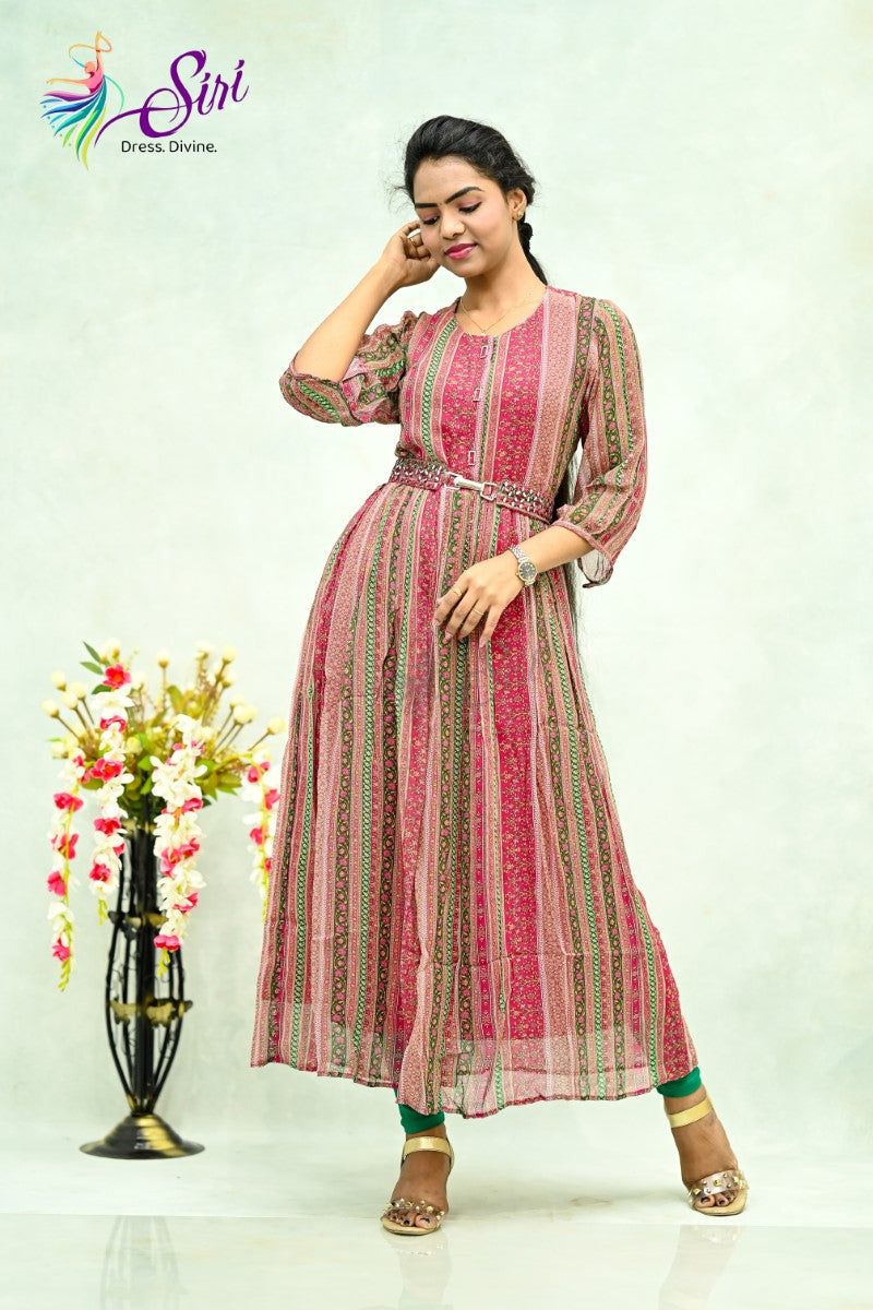 Georgette Floral Print Kurti Siri.Fashion