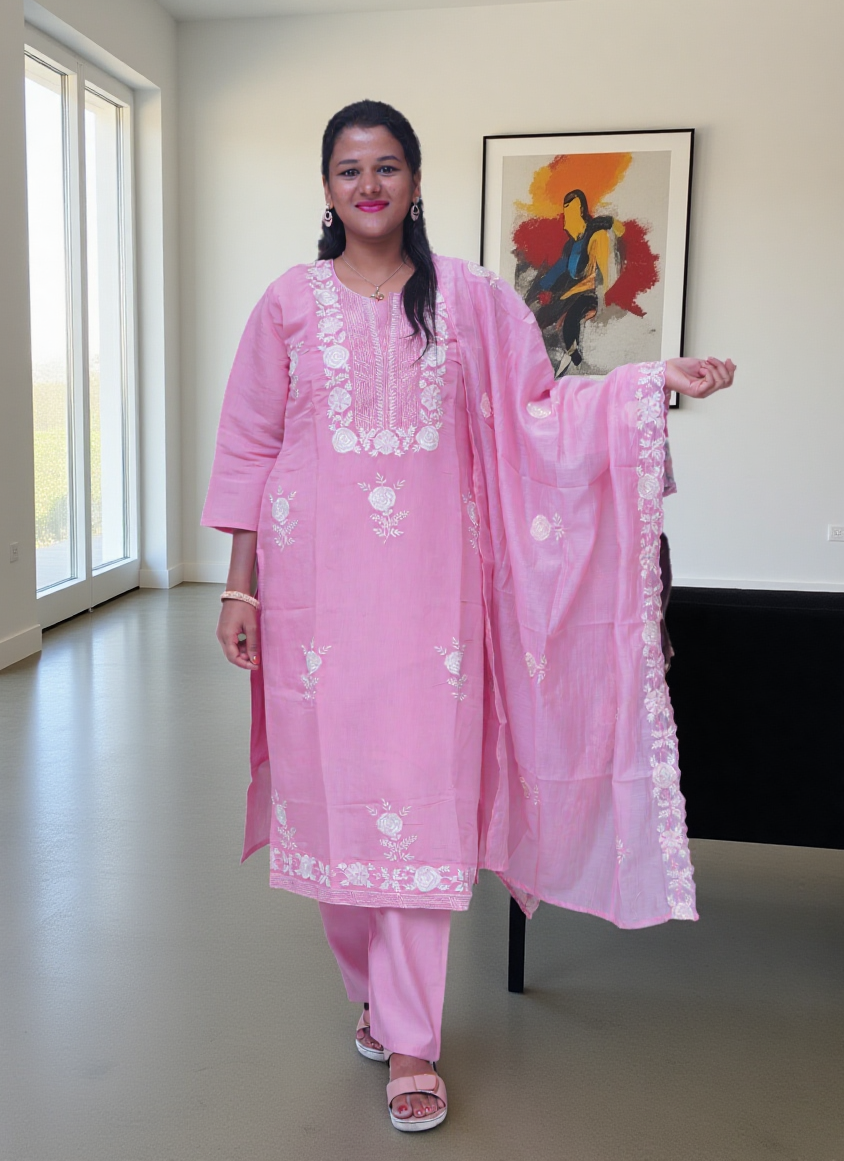 3 Pcs Bottom Dupatta Set