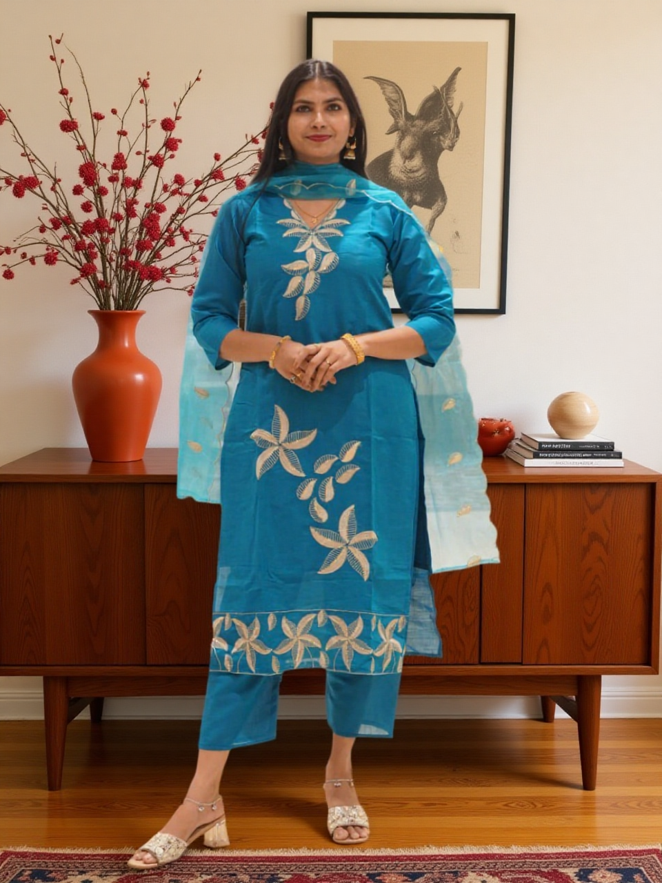 3 Pcs Bottom Dupatta Set