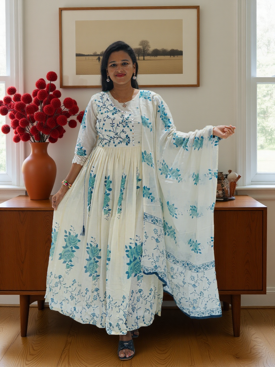 Cotton Top With Dupatta
