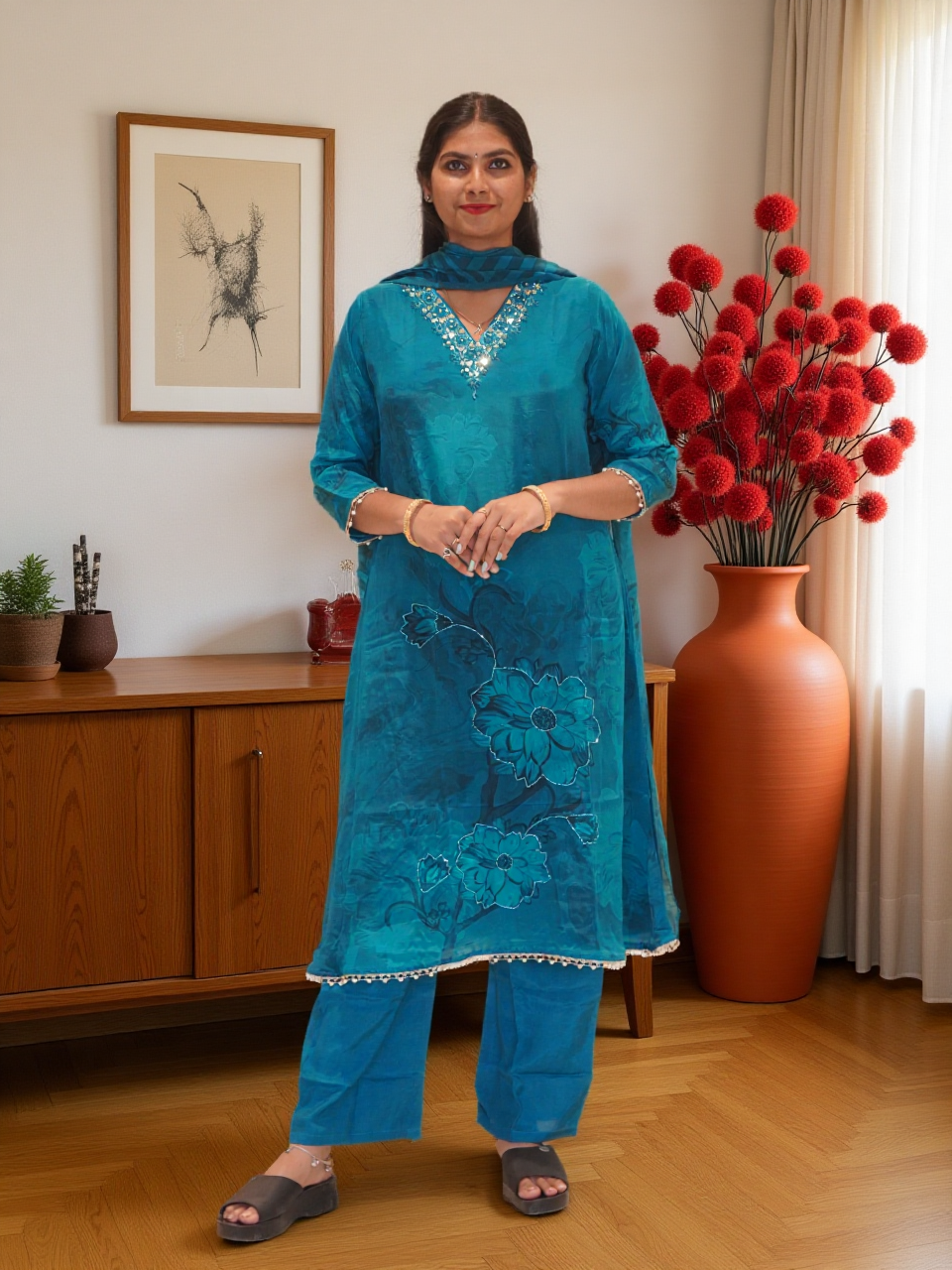 3 Pcs Bottom Dupatta Set