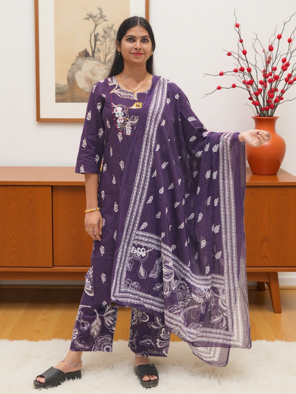 3 Pcs Bottom Dupatta Set