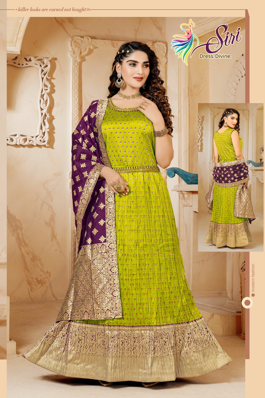 Green With Pink Ladies Sleeveless Breathable Embroidered Pattern Silk  Stylish Churidar Suit at Best Price in Tirupur | Visn Tex