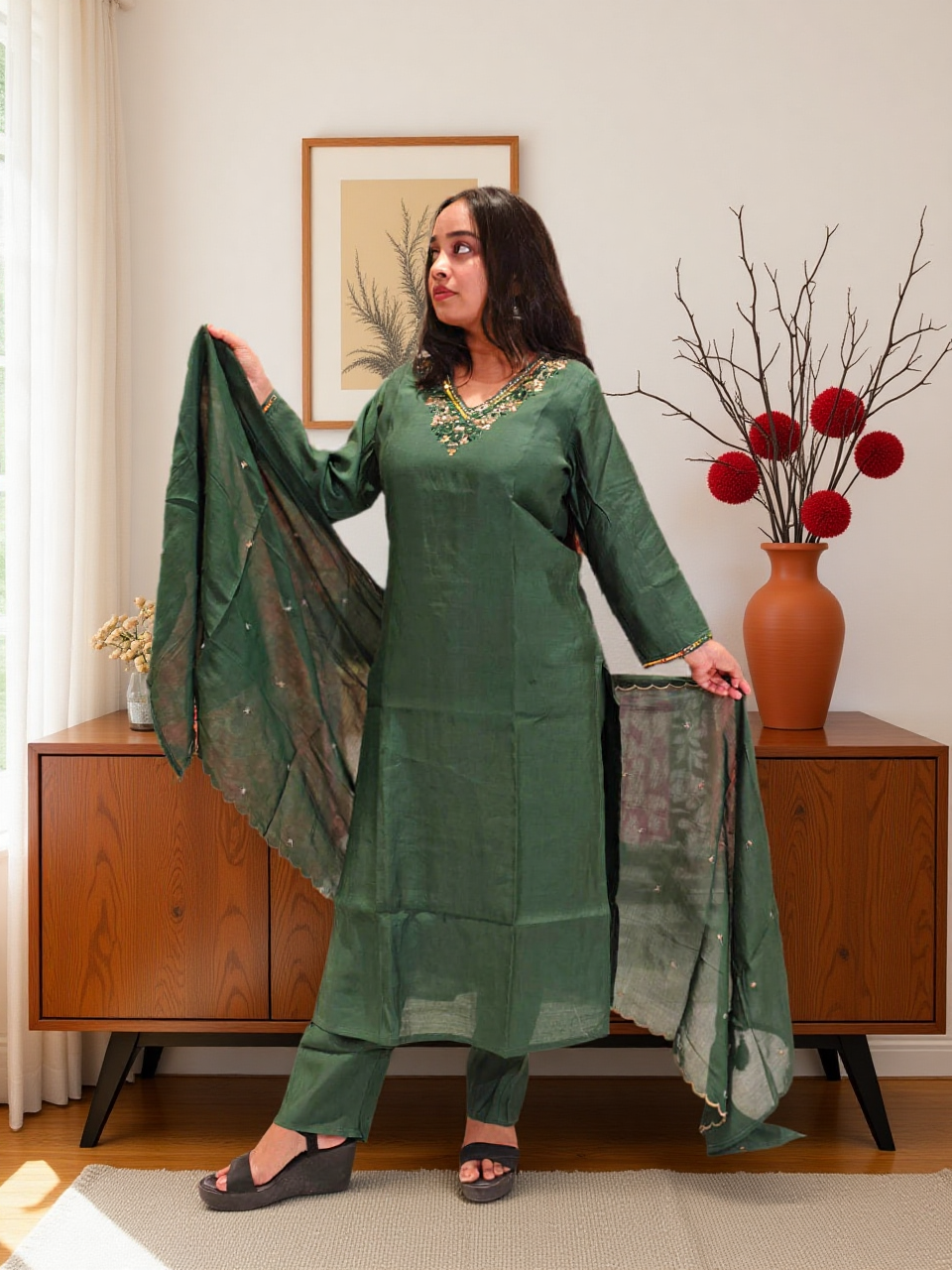3 Pcs Bottom Dupatta Set