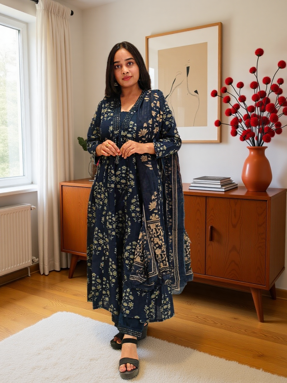 Cotton 3 Pcs Bottom Dupatta Set