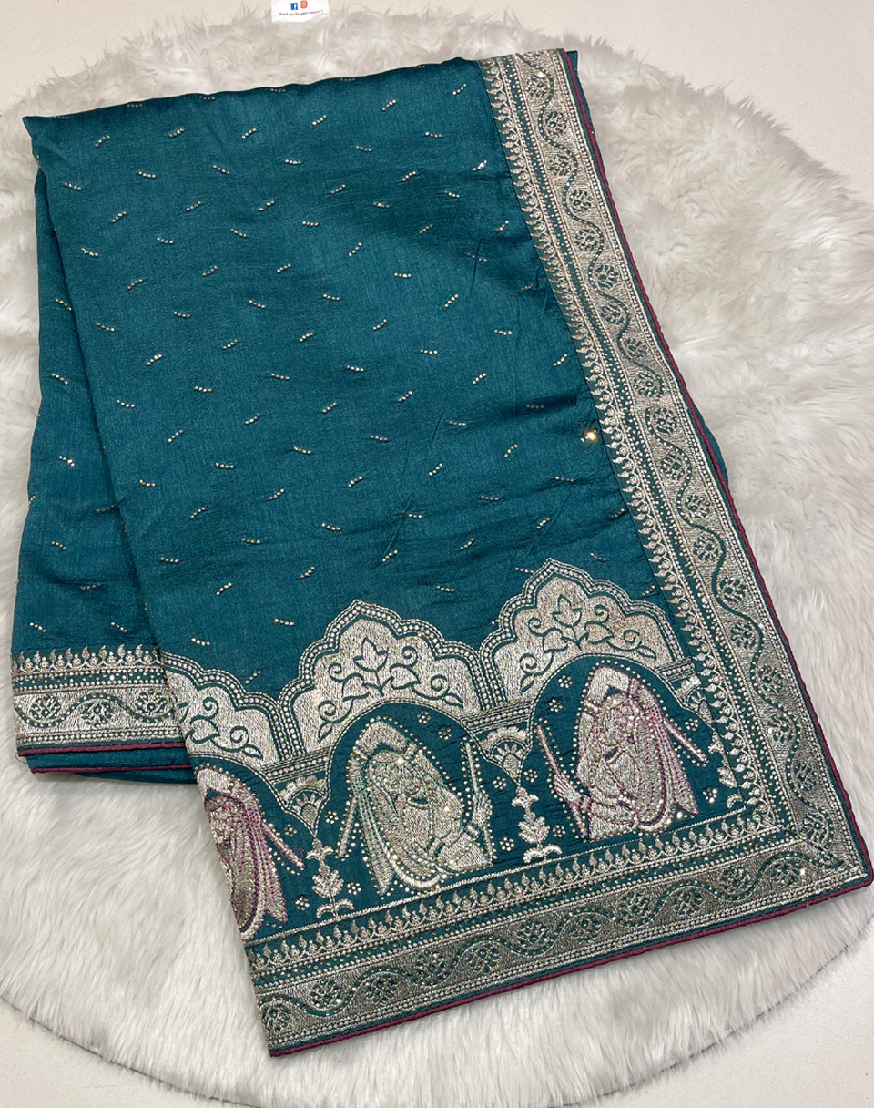 Maroon Silk Work Saree