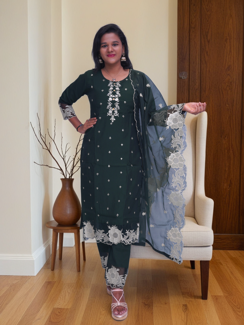3 Pcs Bottom Dupatta Set