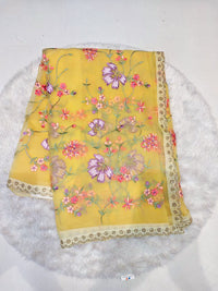 embroidered organza saree