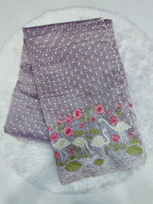 premium crunchy tissue saree