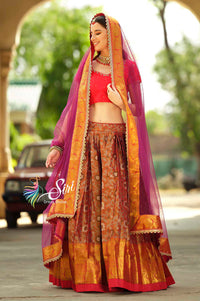 Pink colour banaras crop top