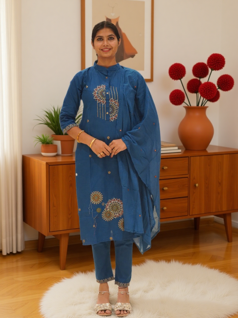 3 Pcs Bottom Dupatta Set