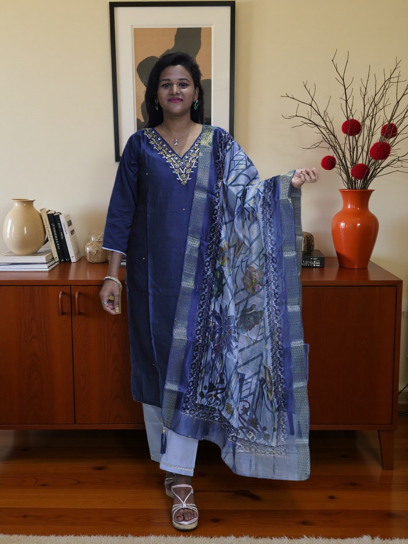 3 Pcs Bottom Dupatta Set