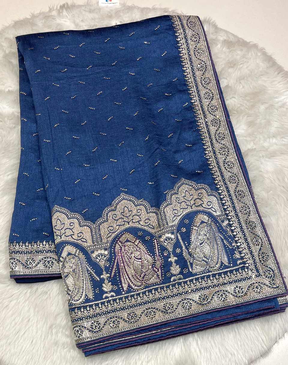 Maroon Silk Work Saree