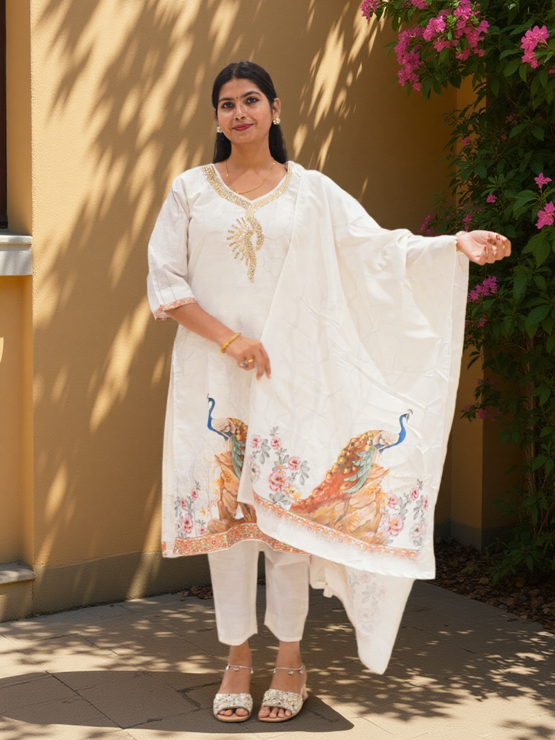 3 Pcs Bottom Dupatta Set