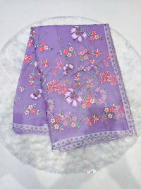 embroidered organza saree