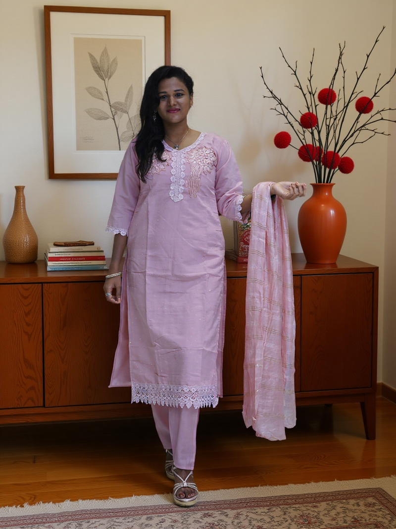 3 Pcs Bottom Dupatta Set