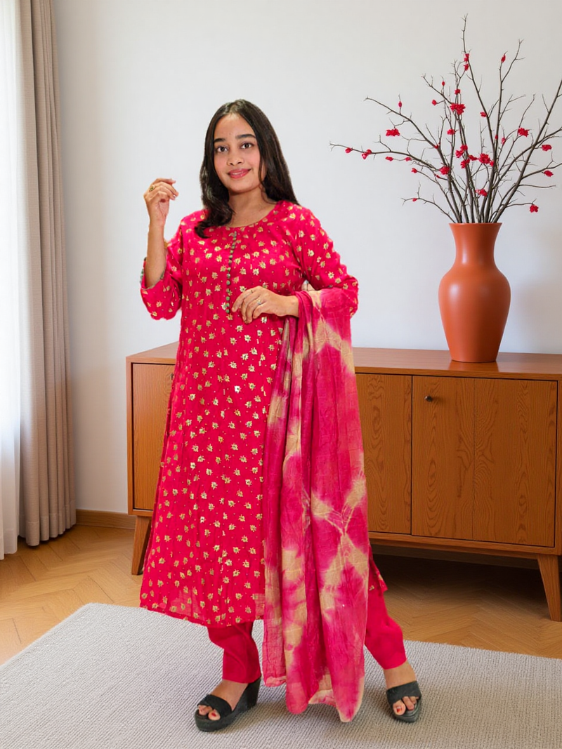 3 Pcs Bottom Dupatta Set