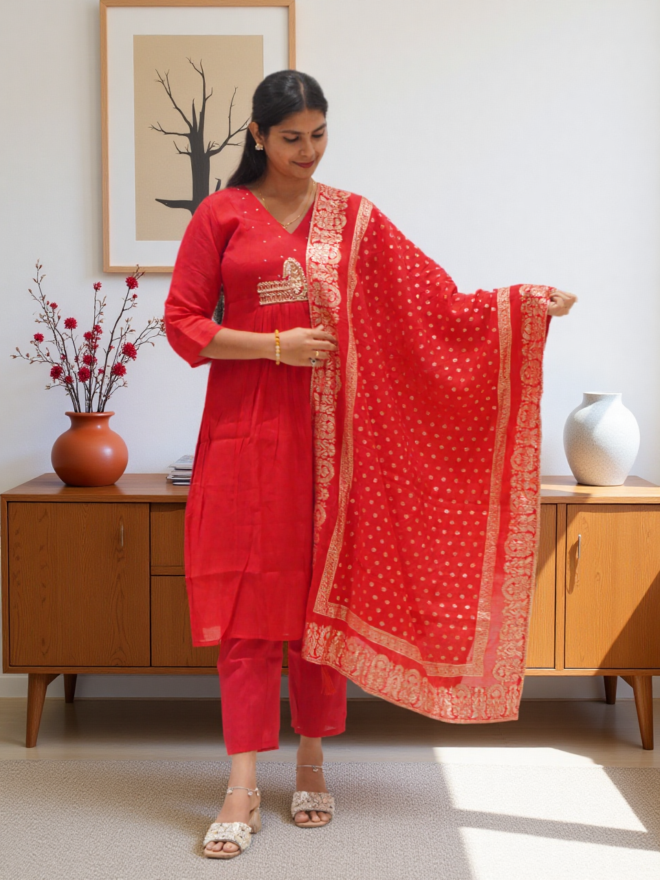 3 Pcs Bottom Dupatta Set