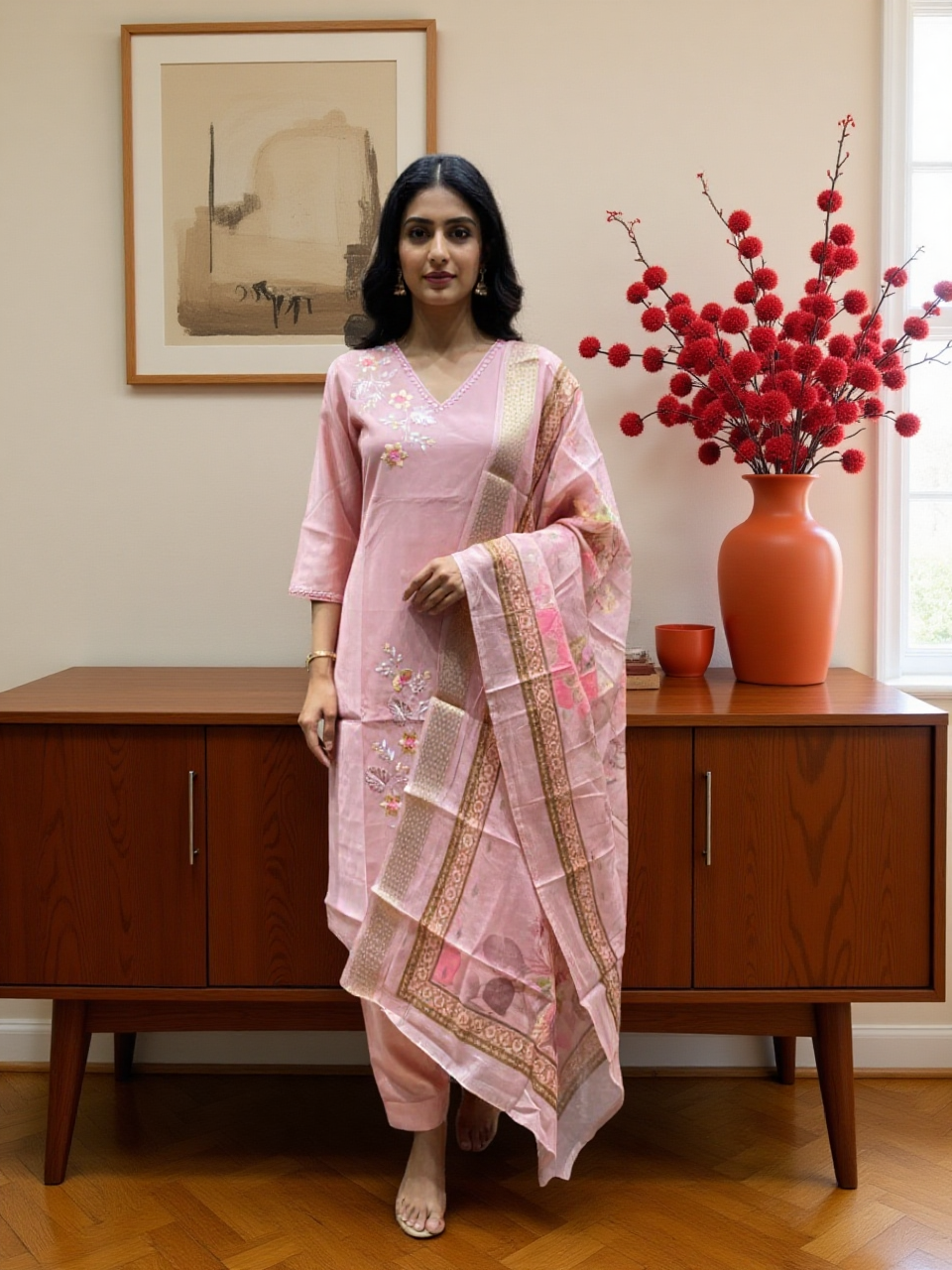 3 Pcs Bottom Dupatta Set
