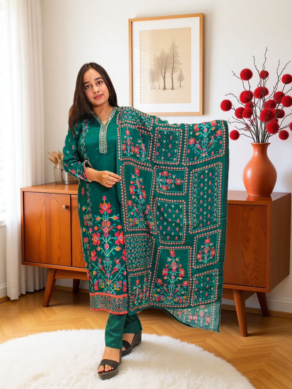 3 Pcs Bottom Dupatta Set