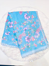 embroidered organza saree