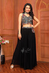 Black colour partywear palazo set