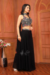 Black colour partywear palazo set