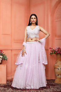 Baby pink colour georgette crop top