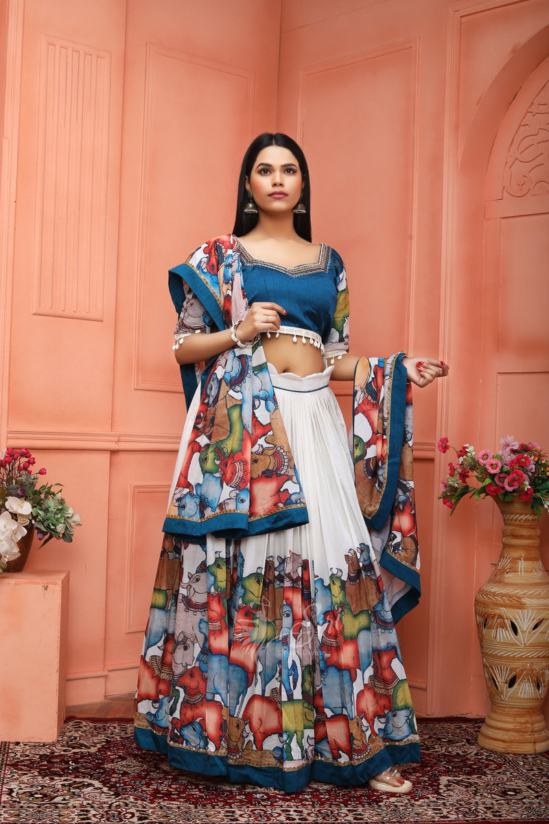 Multi Colour Pen Kalamkari Crop Top Siri Fashion Multi Colour Pen Kalamkari Crop Top Siri Fashion