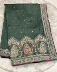 Maroon Silk Work Saree