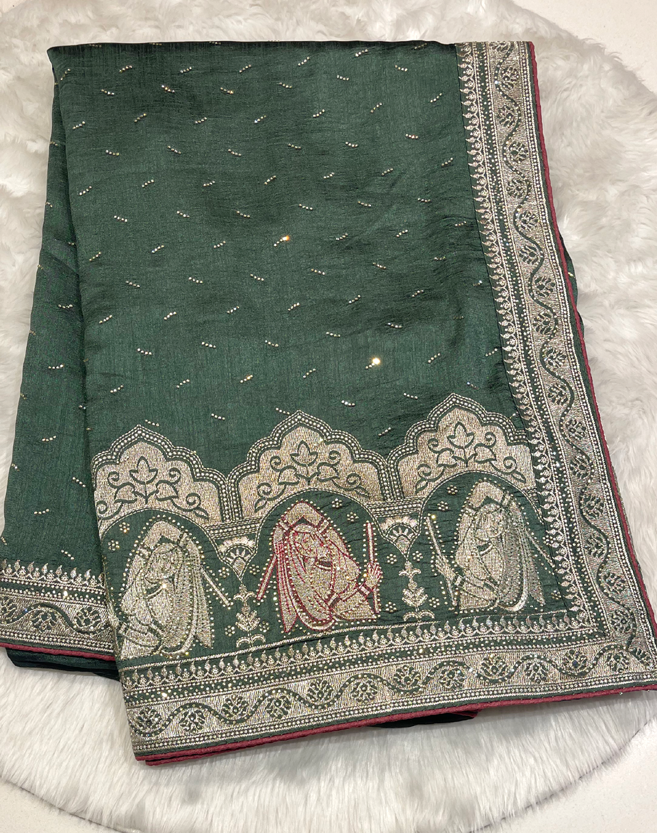 Maroon Silk Work Saree