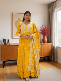 Chiffon Silk Chudidar Kali