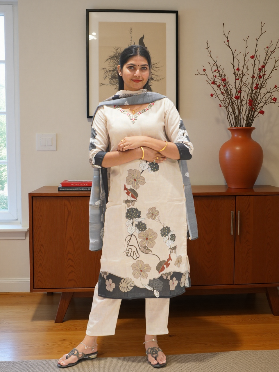 3 Pcs Bottom Dupatta Set