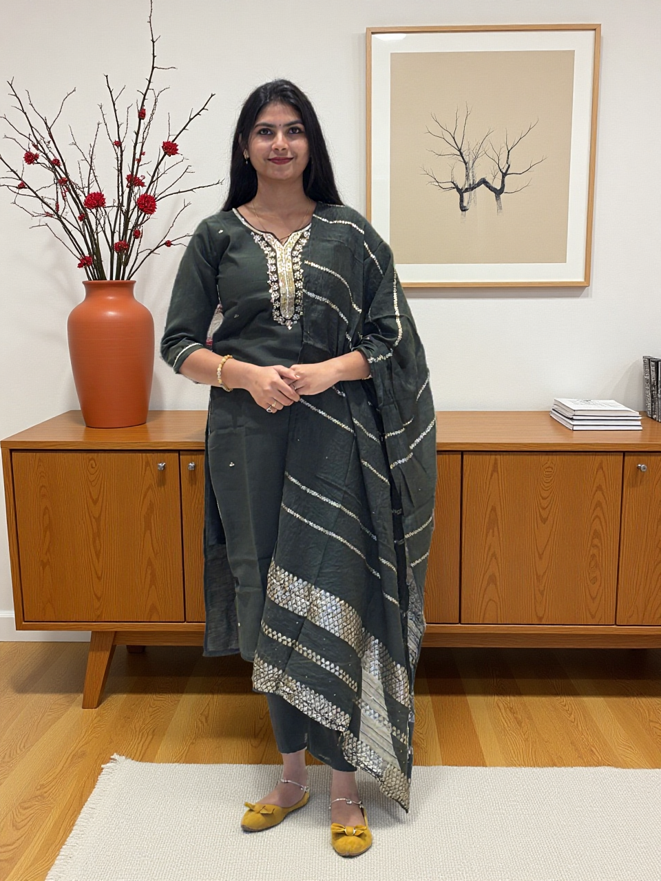 3 Pcs Bottom Dupatta Set