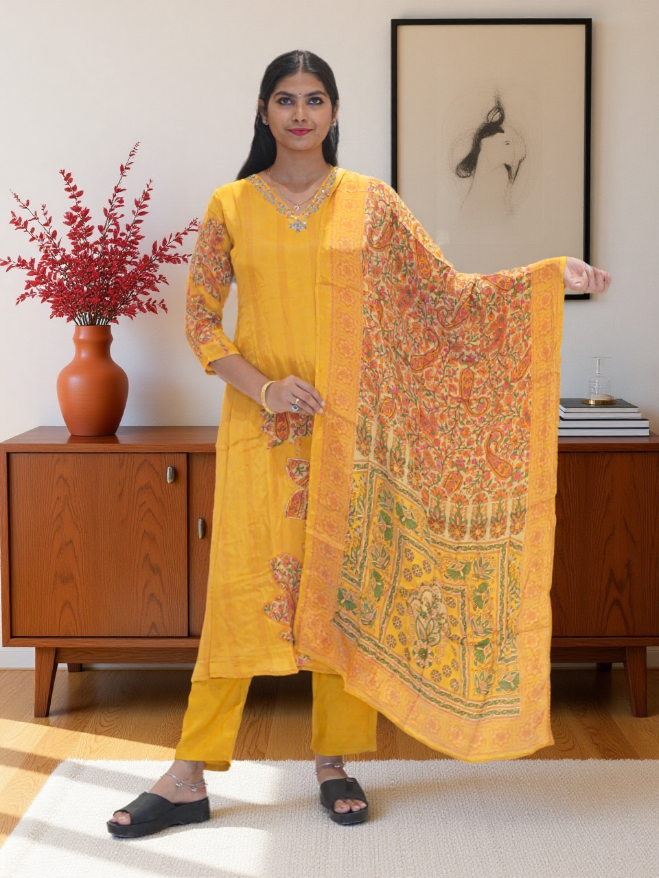 3 Pcs Bottom Dupatta Set