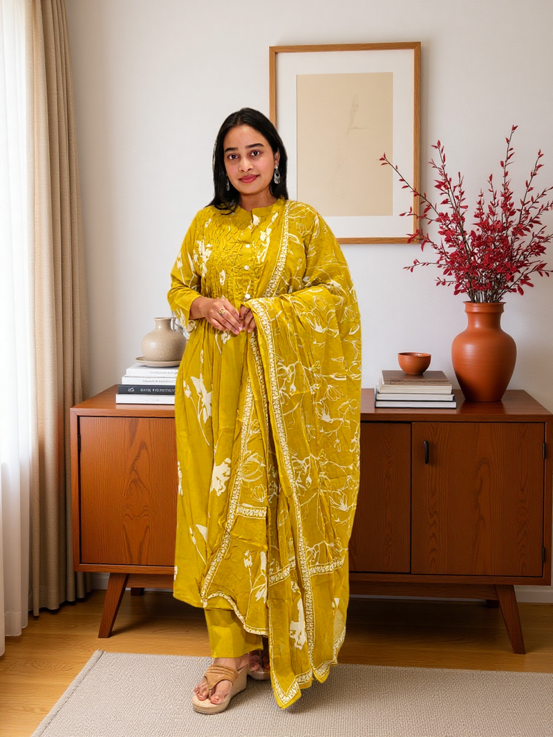 3 Pcs Bottom Dupatta Set