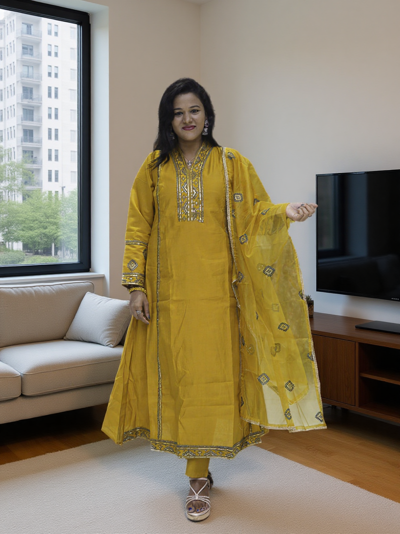 3 Pcs Bottom Dupatta Set
