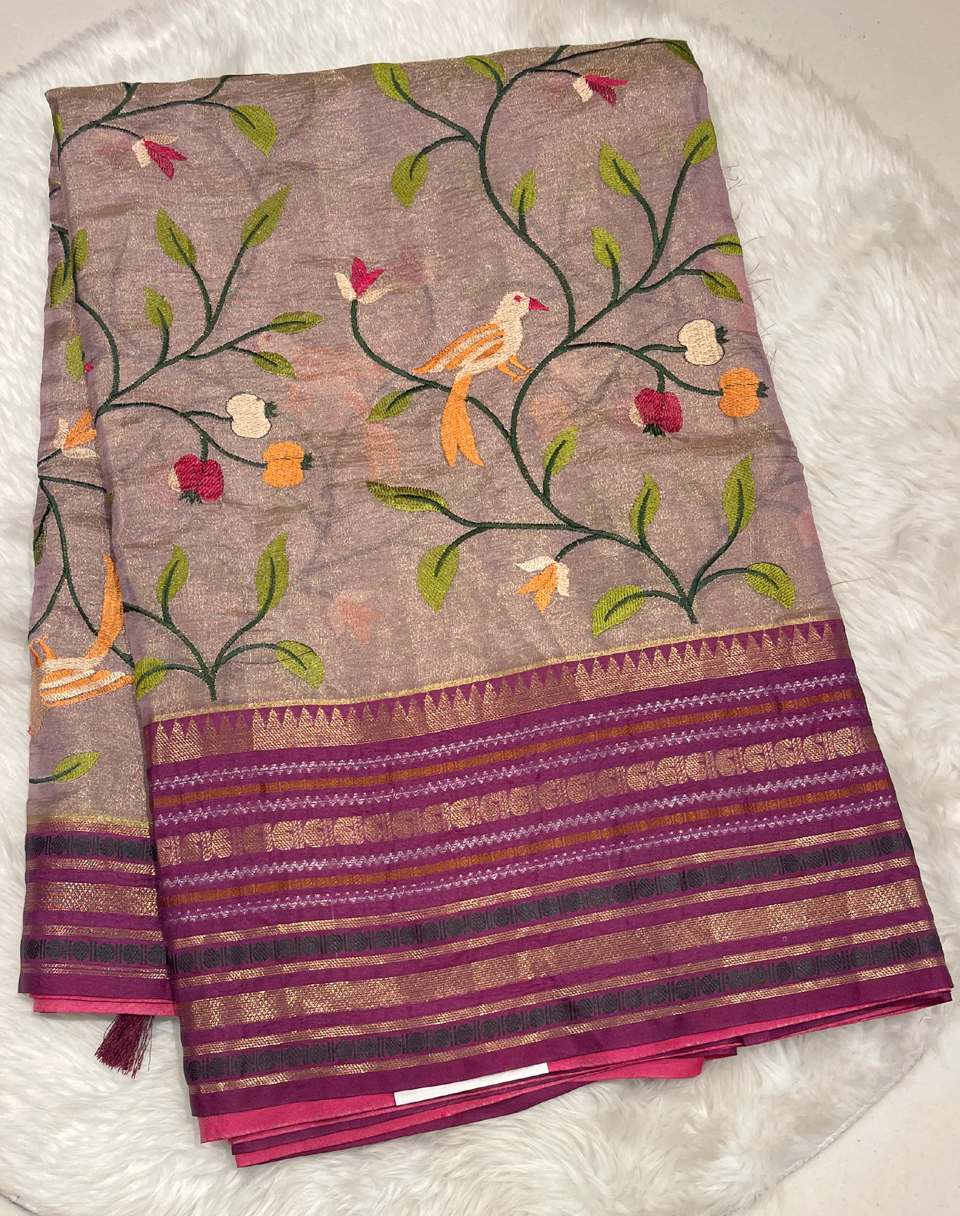 Malbar Tissue Pattu Saree