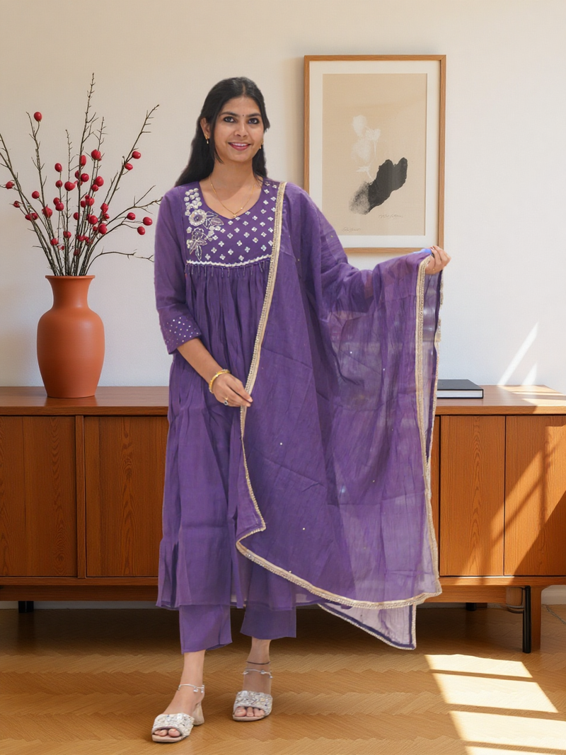 3 Pcs Bottom Dupatta Set