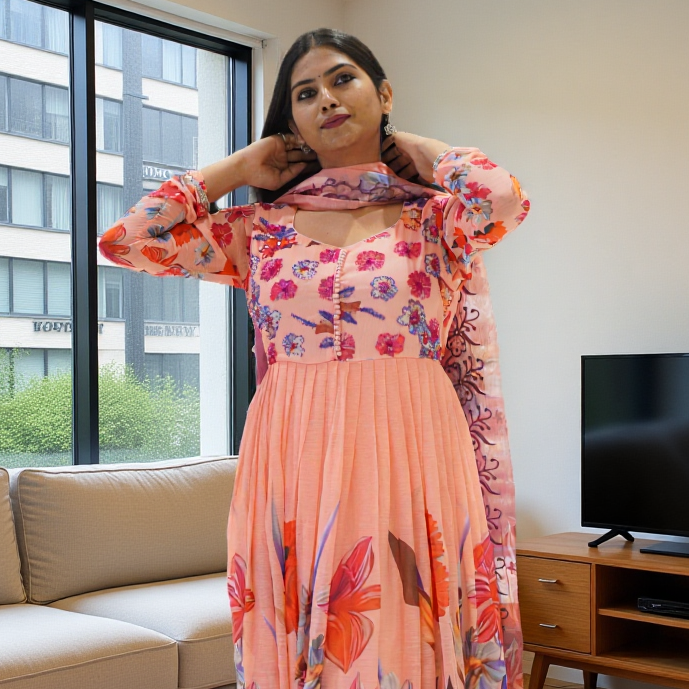 Georgette Chudidar Kali