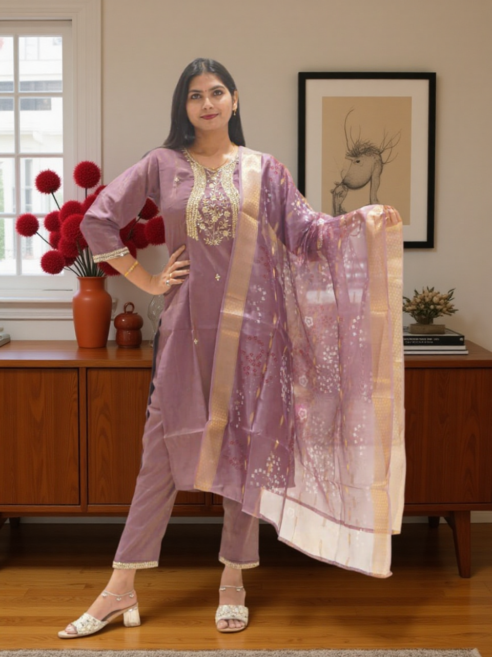 3 Pcs Bottom Dupatta Set