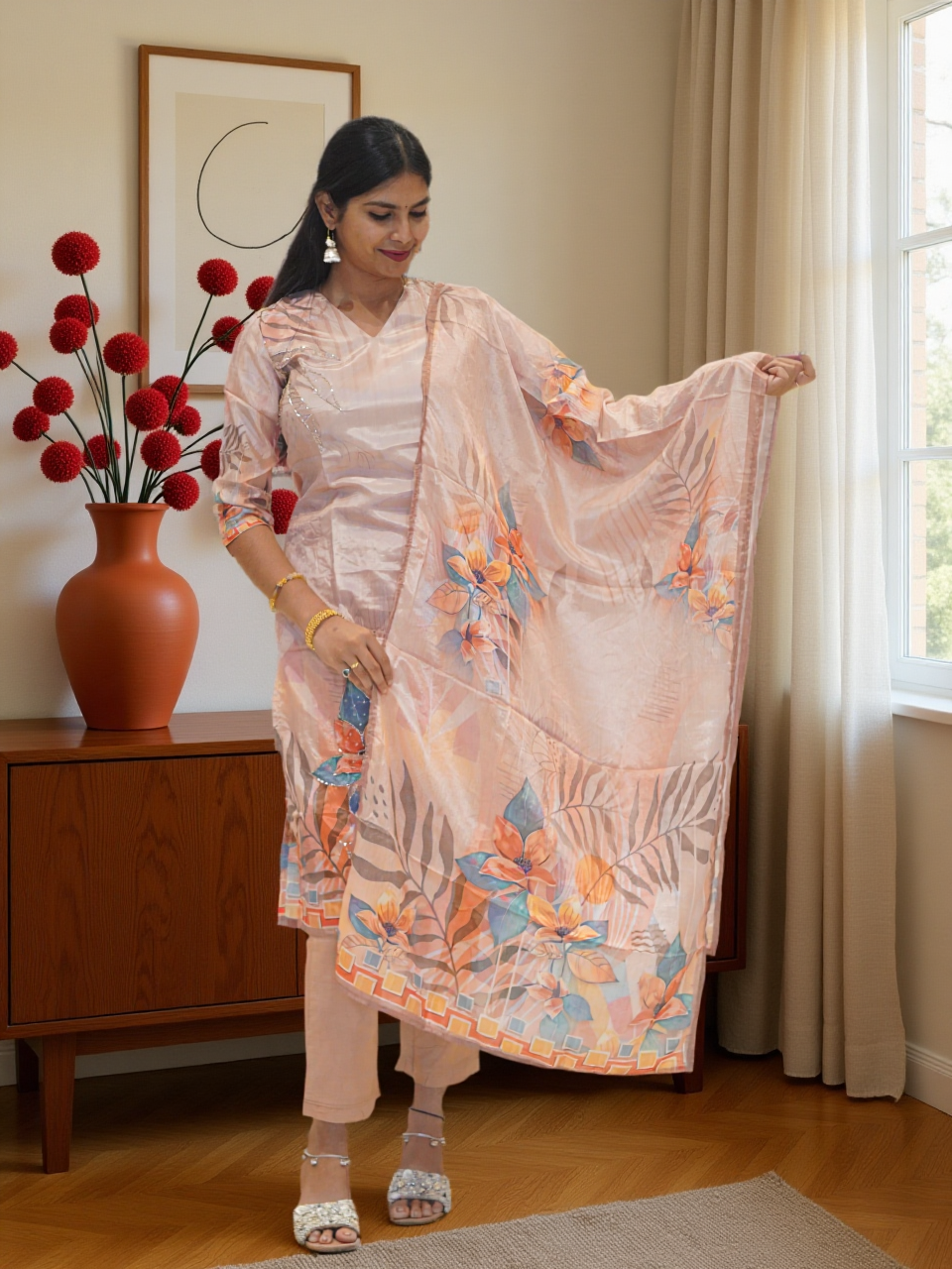 3 Pcs Bottom Dupatta Set