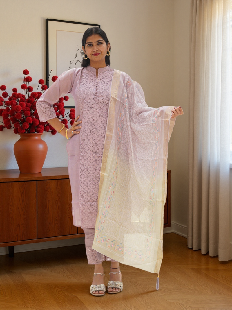 3 Pcs Bottom Dupatta Set