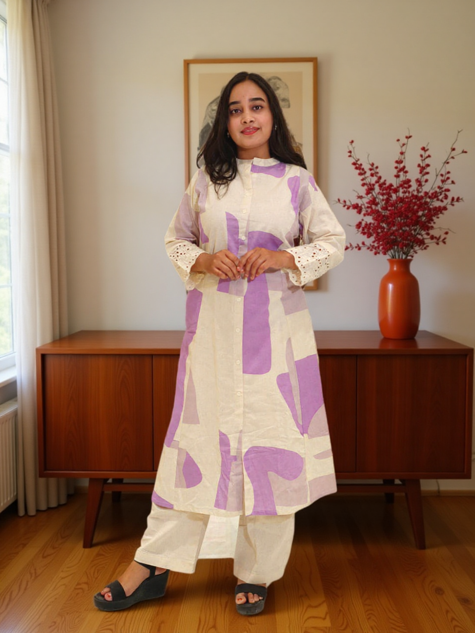 Khadi Cotton Top Bottom Set