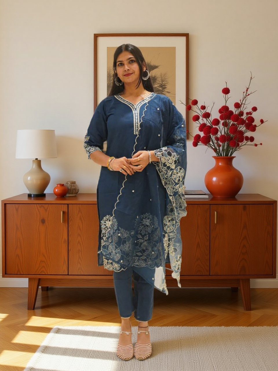 3 Pcs Bottom Dupatta Set