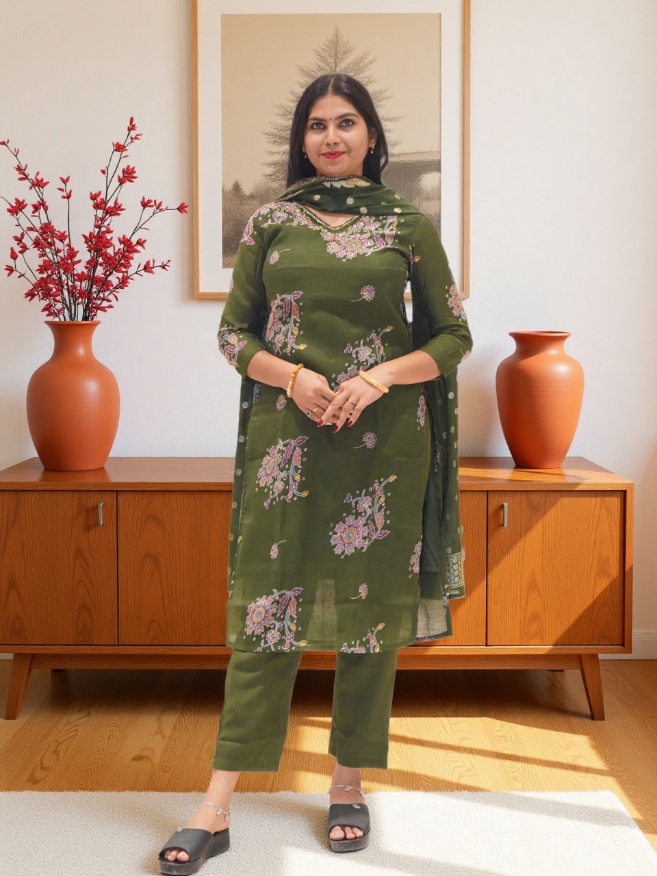 3 Pcs Bottom Dupatta Set