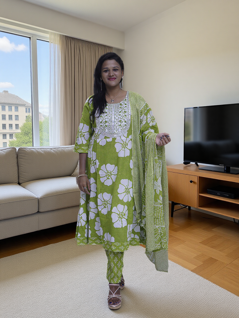 Cotton 3 Pcs Bottom Dupatta Set