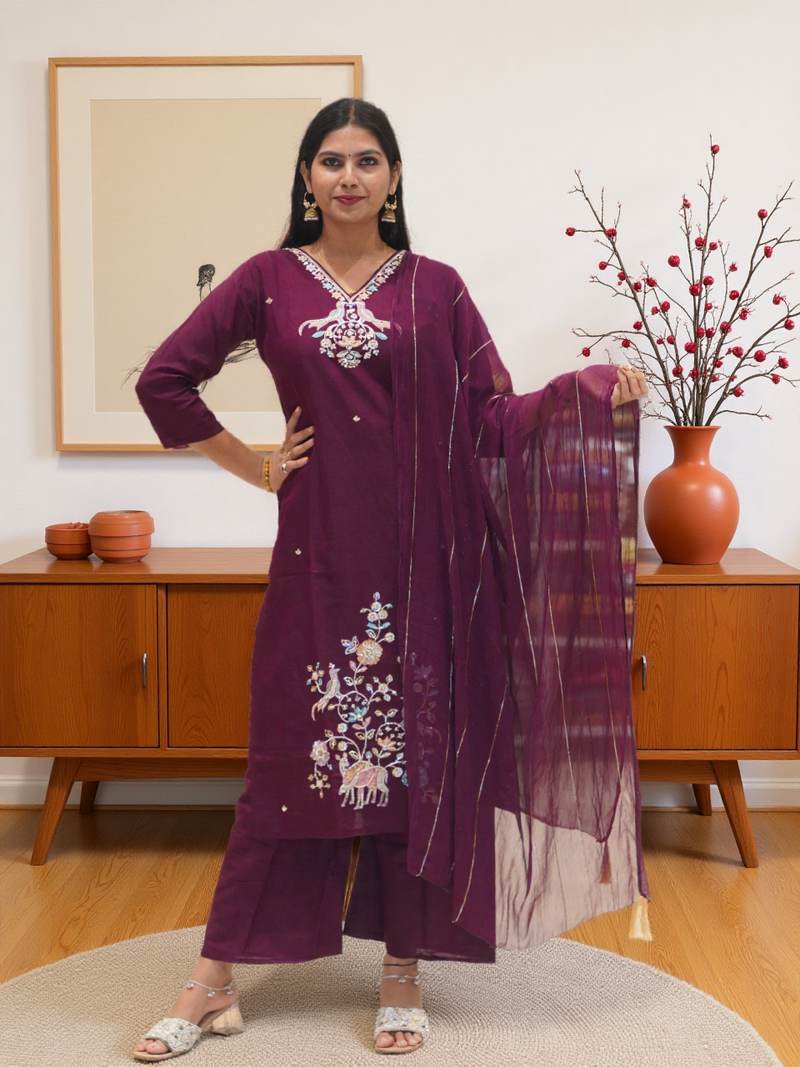 3 Pcs Bottom Dupatta Set