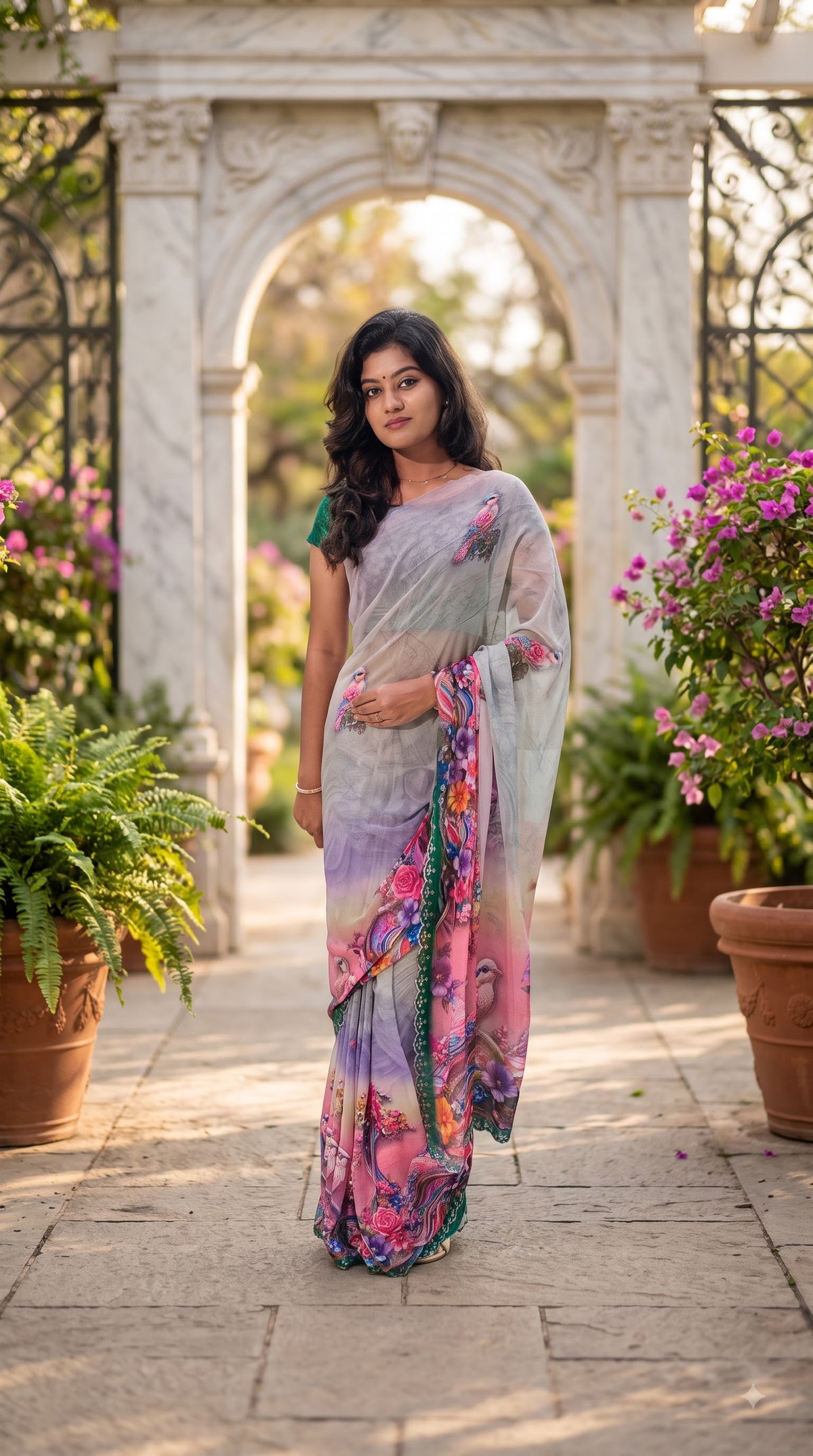 Digital Print Micro Georgette Sarees