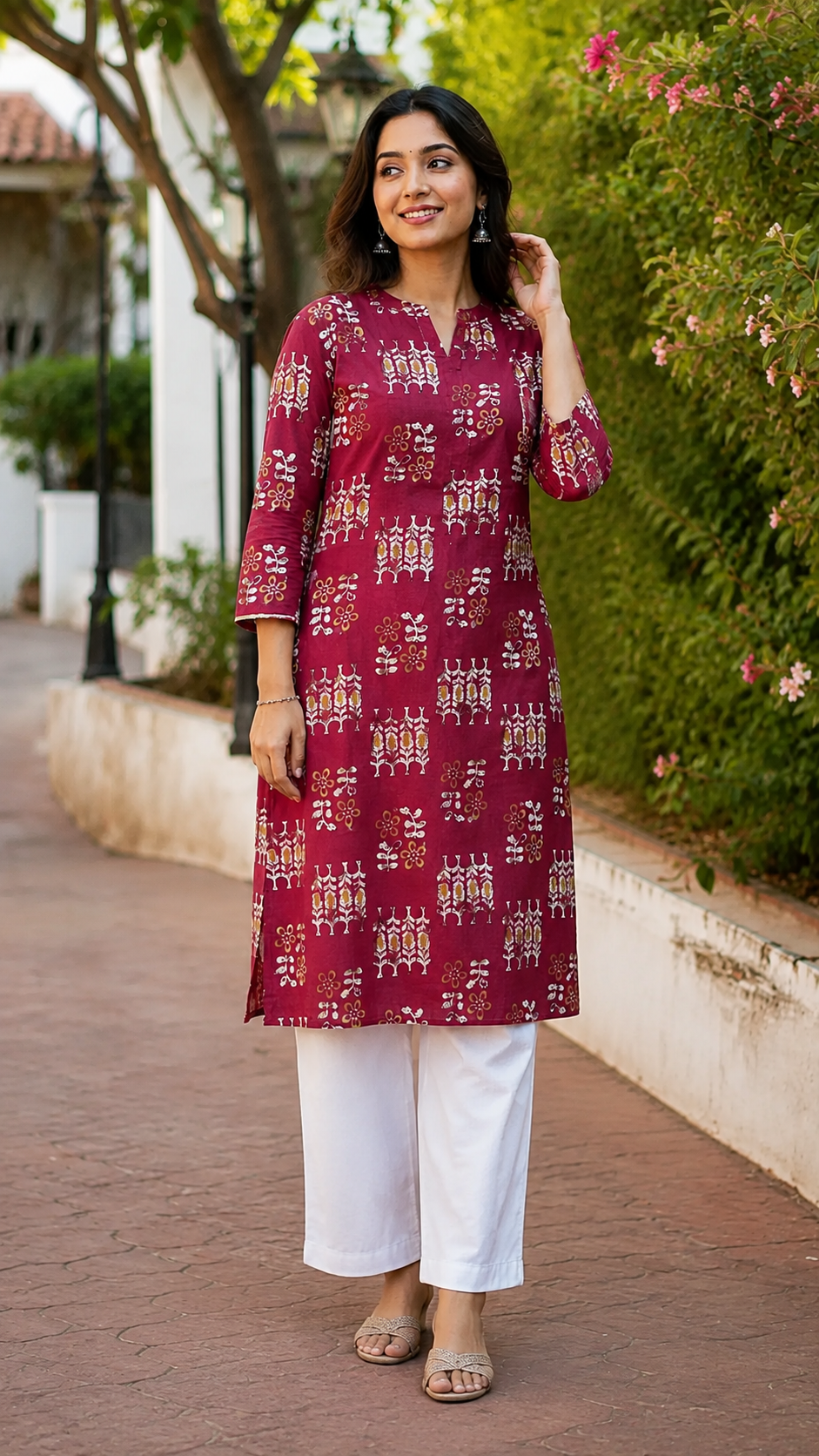 block-printed cotton kurti